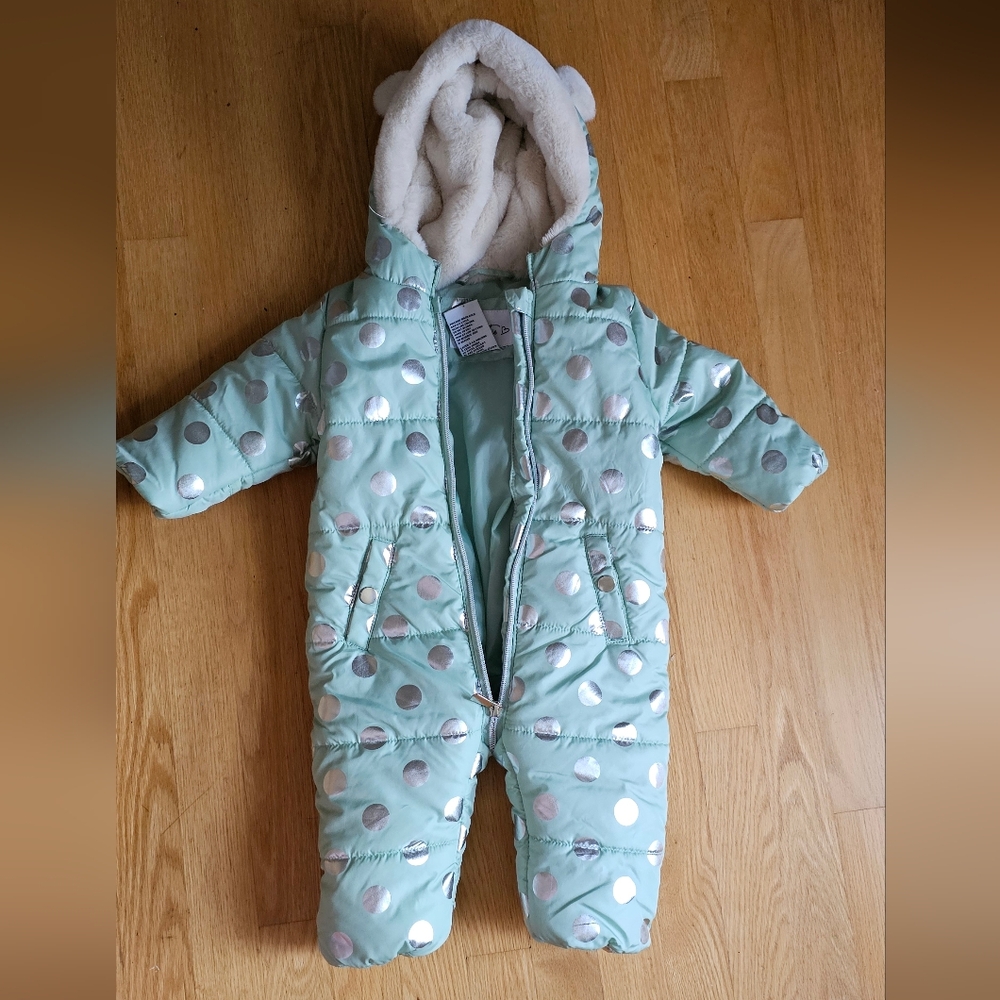 Mint Green Polka Dot Kids Footie